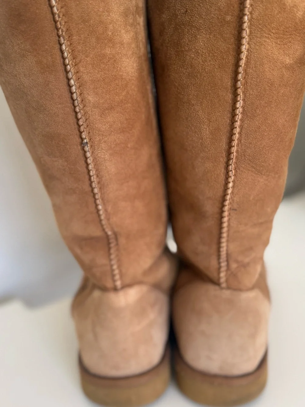 Genuine Sheepskin Tall Winter Boots Chestnut Brown Fur Lined Women’s Size 11